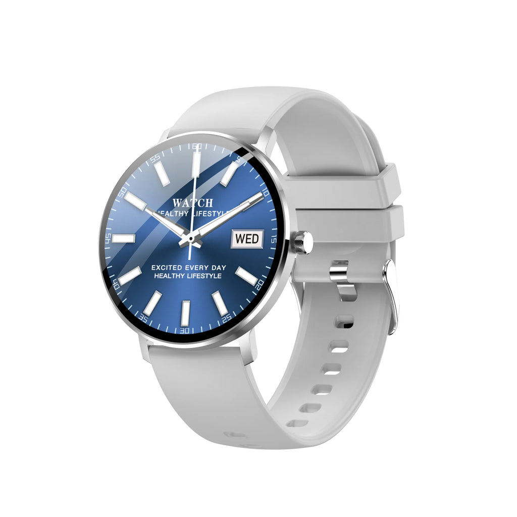[Original Straight Hair] Round AMOLED Smart Watch with Silicone Band WhatsApp for Call Health Monitoring & NFC