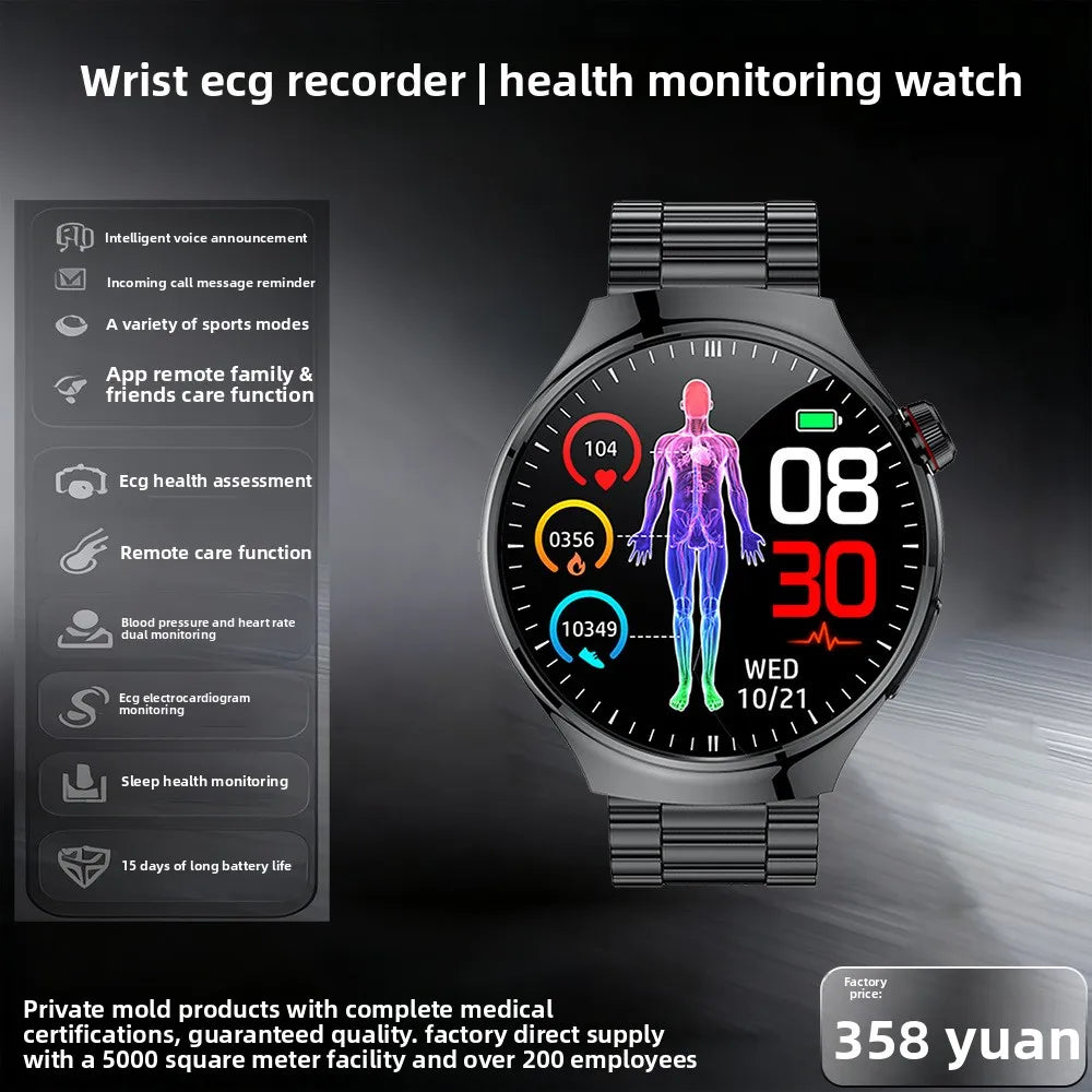 Blood Pressure Monitoring Multi-Function Electronic Smart Watch IPS Body Temperature Heart Rate Monitoring for Calling