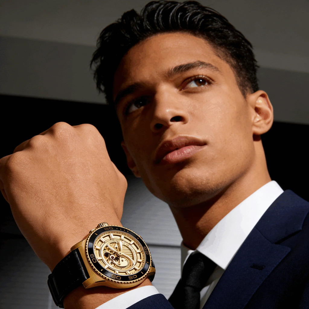 HIPINE 18K Real Gold Smart Watch for Men 2026 - Business Luxury Dual Movement Smartwatch Health Tracking