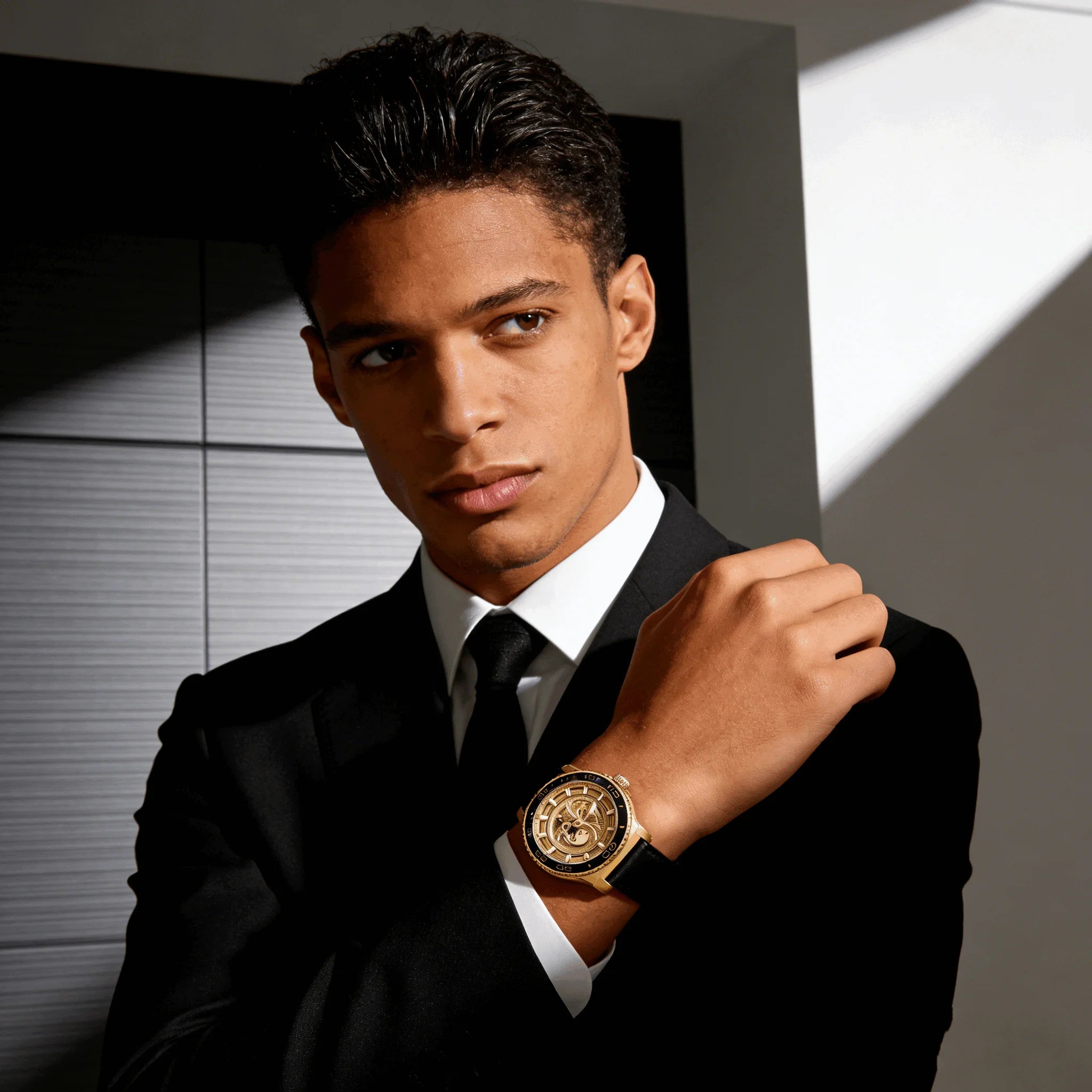 HIPINE 18K Real Gold Smart Watch for Men 2026 - Business Luxury Dual Movement Smartwatch Health Tracking