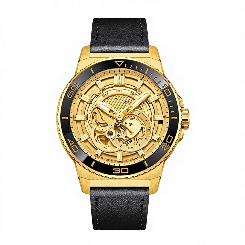 HIPINE Gold Smart Watch Detachable Case Android Compatible AMOLED Screen 50m Water Resistant Sleep Tracking Smart Mechanical